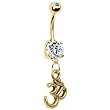 Gold Plated Ohm Belly Ring