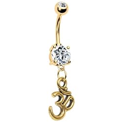 Gold Plated Ohm Belly Ring