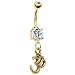 Gold Plated Ohm Belly Ring