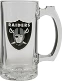 Oakland Raiders Beer Mug: 3D Logo Glass Tankard