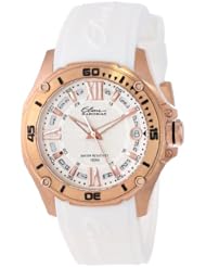 Elini Barokas Womens 10197-RG-02S-WHT Artisan Rose Gold Ion-Plated Stainless Steel and White Silicone Band Watch
