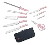 Mundial P51-982 Lady Pro 9-Piece Chef’s Knife Set, Pink