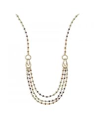MMA Silver - 18 inch 14 Karat Gold Plated Multistone Necklace