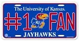 Kansas Jayhawks License Plate - #1 Fan