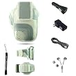 Armband with Adaptable Neck Strap for HTC G2 + Includes a Car USB Charger and a Home USB Wall Charger + Includes Crystal Clear High Quality HD Ear buds and a USB Cable to charge cell phone