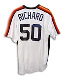 J.R. Richard Houston Astros White Majestic Jersey Autographed - Autographed MLB Jerseys