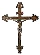 JESUS ON THE CROSS INRI Crucifix Icon Real Bronze Powder Cast Wall Plaque Statue, 13 1/2-inch