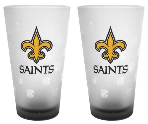 New Orleans Saints Frosted Pint Glass (16-Ounce, Set of 2)