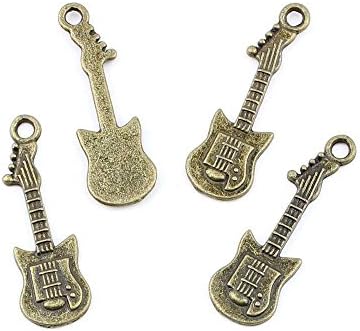 300 Pieces Jewelry Making Charms Findings C812921 Electric Guitar Craft Lots Bronze Repair Pendant Supply