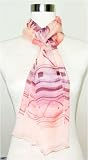 Chiffon Pink/Purple Floral Print - Silk Long Scarf 21x66