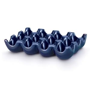 Rachael Ray Stoneware 12-Cup Sittin\’ Pretty Egg Tray, Blue