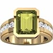 14K Yellow Gold Lemon Quartz and Diamond Ring