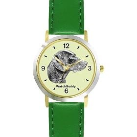German Shorthaired Pointer (SC) Dog - WATCHBUDDY® DESIGNER DELUXE TWO-TONE THEME WATCH - Arabic... by WatchBuddy