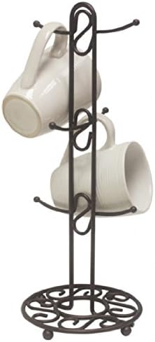 Countertop Coffee Mug/Cup Tree Holder ,Holds six mugs; 6-inch by 15-inch by Home Basics, Bronze, New