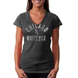 MLB Touch by Alyssa Milano Chicago White Sox Ladies Fire Drill V-Neck T-Shirt - Black (Large)