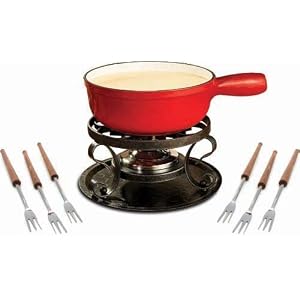 Swissmar 9-pc. Lugano Cheese Fondue Set - Red by Swissmar