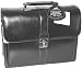 Mancini Black Leather Triple Compartment Laptop 15.4"
