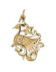 Dazzlers Solid 14k Gold Peacock Charm Pendant Available in three colors from jewelsberry (weights: 0.9 grams only)