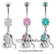 PAVE ELEPHANT BELLY PIERCING RING BNAELF1PK- PINK