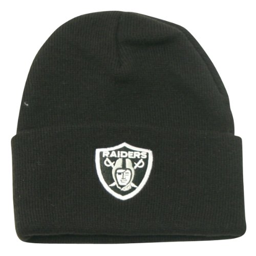 Oakland Raiders Classic Logo Cuffed Winter Knit Hat - Black