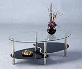 CaraCoffeeTable Clear/Black Glass