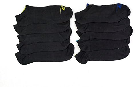 Pro Player Men's 10 Pack Performance No-Show Socks (Black)