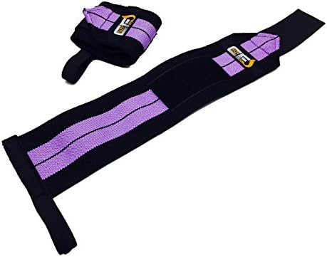 CrazyFox Wrist Wrap (1 pair) for Weight Lifting,crossfit,powerlifting,bodybuilding Power Training Workout Exercise (purple, 12")