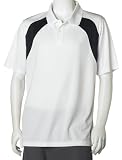 PGA Tour Men's Short Sleeve Poly Performance Golf Color Block Shirt, Bright White, XX-Large