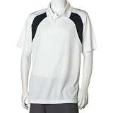 Shop PGA Tour Men's Short Sleeve Poly Performance Golf Color Block Shirt, Bright White, Medium