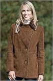 Women's Sheared Notch Collar Shearling Coat