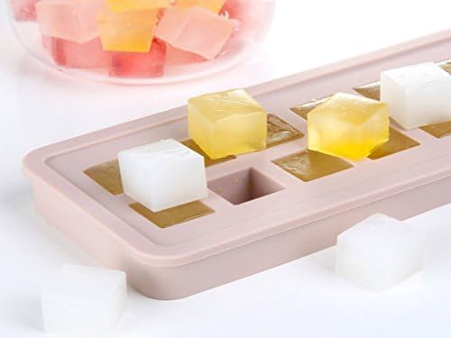 Silicone Ice Cube Molds MINI Silicone 20 Cavities Ice Ball &amp; 0.7 Inch Diamond Ice Ball Mold Small Ice Diamond, For Whiskey or Cocktail (Square, Ivory)