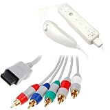 GTMax 6FT Gold Plated Component Cable + Clear Remote Controller & Nunchuk S ....