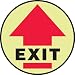 Accuform Signs MFSG1717 Slip-Gard Lumi-Glow Adhesive Vinyl Round Floor Sign, Legend "EXIT" with Arrow, 17" Diameter, Black/Red on Yellow