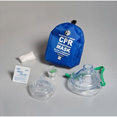 CPR Mask Kit Combo w/ Soft Case, Gloves & Wipe 