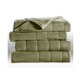 Sunbeam SlumberRest Quilted Luxury Heated Electric Blanket Full Size Sage Green