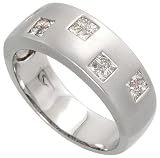 14k White Gold Band 1/4 (7mm) wide, w/ 0.50 Carat Invisible Diamonds