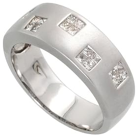 14k White Gold Band, w/ 0.50 Carat Invisible Diamonds, 1/4 (7mm) wide 14k White Gold Band, w/ 0.50 Carat Invisible Diamonds, 1/4
