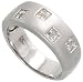 14k White Gold Band 1/4" (7mm) wide, w/ 0.50 Carat Invisible Diamonds