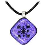 Holly Lynn Purple Glitz Snowflake Dichroic Glass Necklace by Body Candy