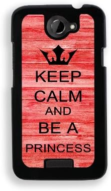 Keep Calm And Be A Princess - Red Wood - Protective Designer BLACK Case - Fits HTC One X / One X+