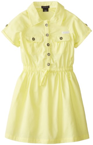 Calvin Klein Girls 2-6X Polo Dress with Two Front Pockets 4-6X