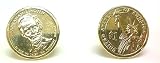 14k Gold Lincoln / Liberty US One Dollar $1 Coin Cufflinks