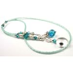 December Blue Zircon Sterling Silver Bookmarks; Swarovski Crystal Beaded Birthstone Book Thongs