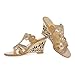 Charm Foot Fashion Rhinestone Womens Wedge Heel Open Toe Sandals Slippers