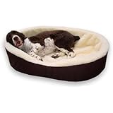 Dog Bed King USA Extra Large Imitation Lambswool Dog Bed, 42-Inch by 32-Inch by 7-Inch, Brown