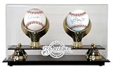 Paul Molitor and Robin Yount - Brew Crew - Autographed Baseballs with 2 Ball Display Case