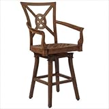 Woodard Landgrave 8143326SBC Vienna Swivel Counter Stool with Seat and Back Cushions Fabric: Abacos - Straw