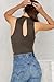 Blooming Jelly Women's Sleeveless High Neck Side Lace Up Tank Tops Bodycon Bodysuit