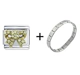 Rhinestone Bow Italian Charm Bracelet