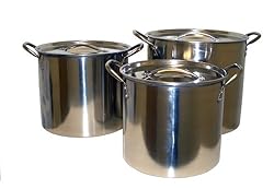 Excelsteel Set Of 3 Stainless Steel Stockpot With Lids